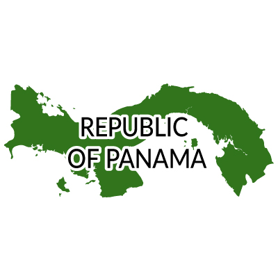 パナマ共和国無料フリーイラスト｜英語(緑)